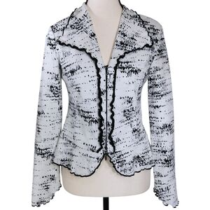 Joseph Ribkoff Ruffled Zip Jacket Blazer Sz 6